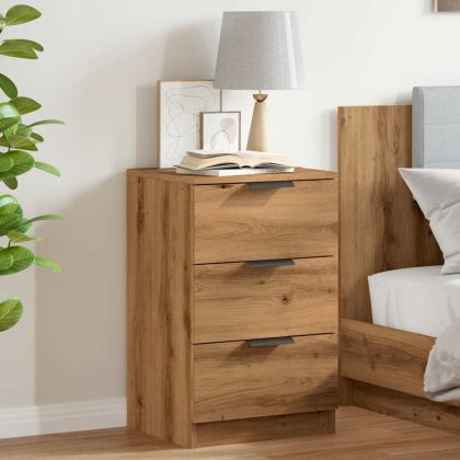 Нощно шкафче, дъб артизан, 40x36x65 см, инженерно дърво