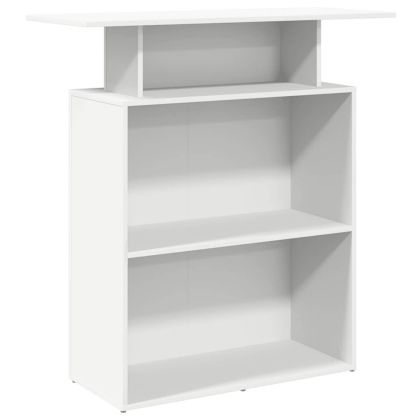 Рецепционно бюро, бяло, 100x40x104 см, инженерно дърво