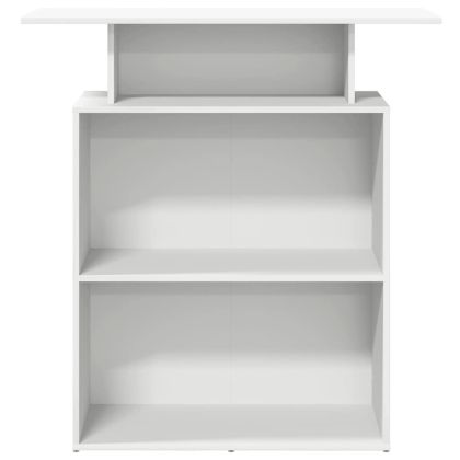 Рецепционно бюро, бяло, 100x40x104 см, инженерно дърво