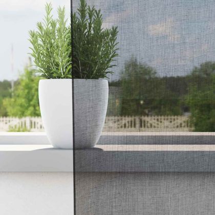 Пердета от воал с прът джобове, 2 бр, черно