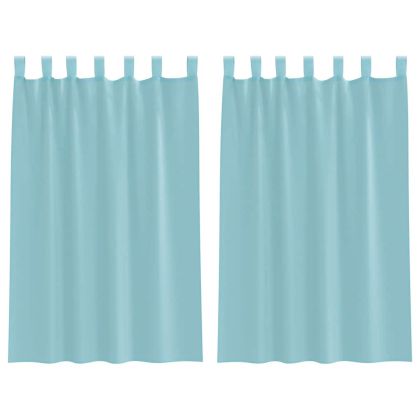 Пердета от воал с прът джобове, 2 бр, тюркоаз