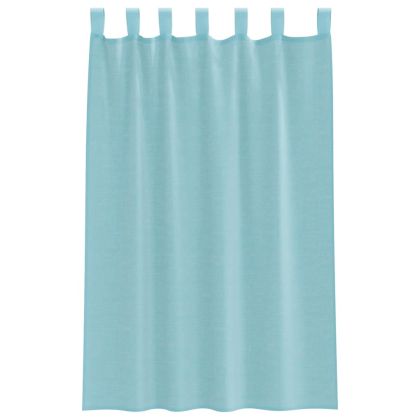 Пердета от воал с прът джобове, 2 бр, тюркоаз