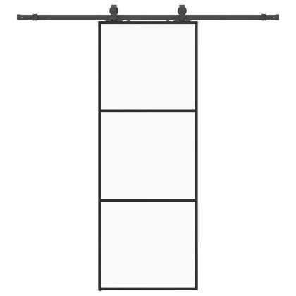 Плъзгаща се врата с обков черна 76x205 см ESG стъкло