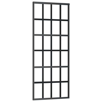 Плъзгаща се врата с обков черна 76x205 см ESG стъкло