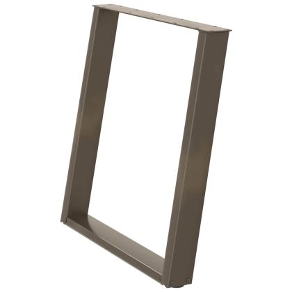 Крака за трапезна маса, U-образни, 2 бр., естествена стомана, 70 x (72-73) см, стомана