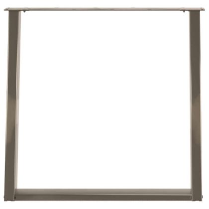 Крака за трапезна маса, U-образни, 2 бр., естествена стомана, 70 x (72-73) см, стомана