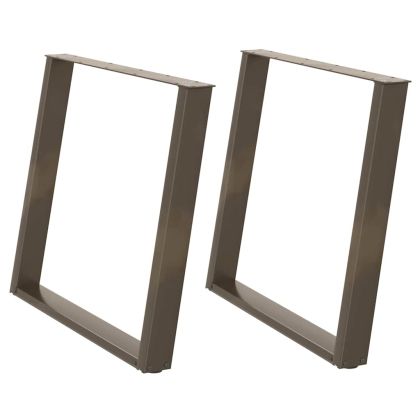Крака за трапезна маса, U-образни, 2 бр., естествена стомана, 100 x (72-73) см, стомана