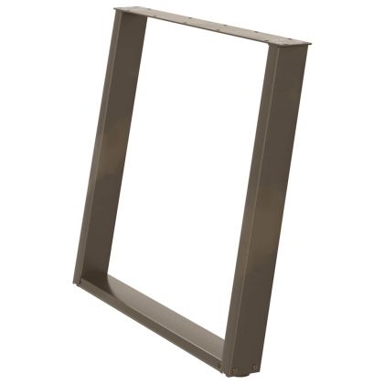 Крака за трапезна маса, U-образни, 2 бр., естествена стомана, 100 x (72-73) см, стомана