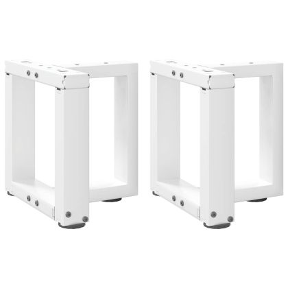 Крака за масичка за кафе, Т-образни, 2 бр., бели, 30x25x(30-31) см, стомана