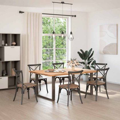 Крака за трапезна маса, U-образни, 2 бр., естествена стомана, 100 x (72-73) см, стомана