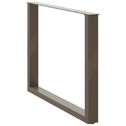 Крака за трапезна маса, U-образни, 2 бр., естествена стомана, 100 x (72-73) см, стомана