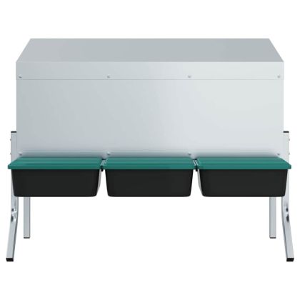 Кутия за гнездене за пилета с 3 отделения и крака, поцинкована стомана