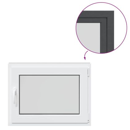 Прозорец за мазе "RISOR" 80x70 см, отваряемо-отварящ се, DIN десен, антрацит