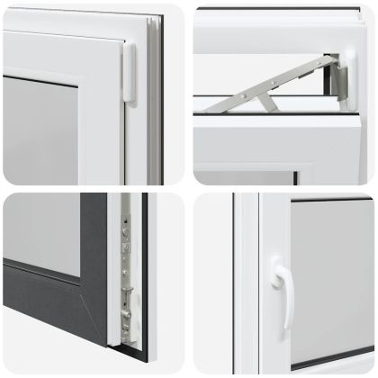 Прозорец за мазе "RISOR" 80x70 см, отваряемо-отварящ се, DIN десен, антрацит