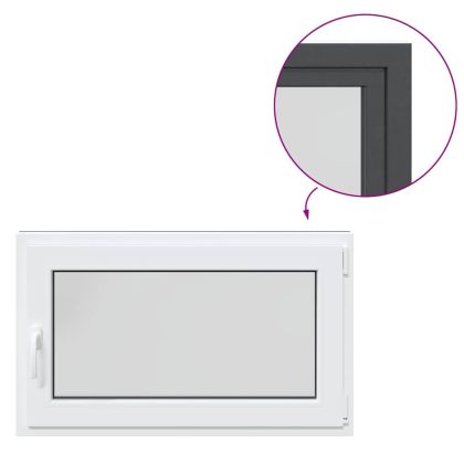 Прозорец за мазе "RISOR" 100x60 см Отварящо-отваряем DIN десен антрацит