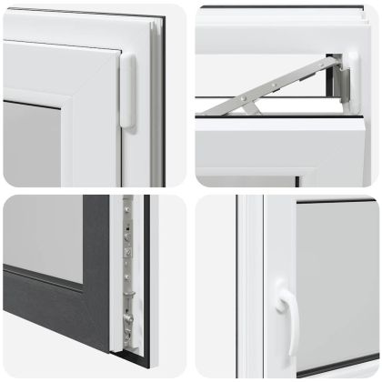 Прозорец за мазе "RISOR" 100x60 см Отварящо-отваряем DIN десен антрацит