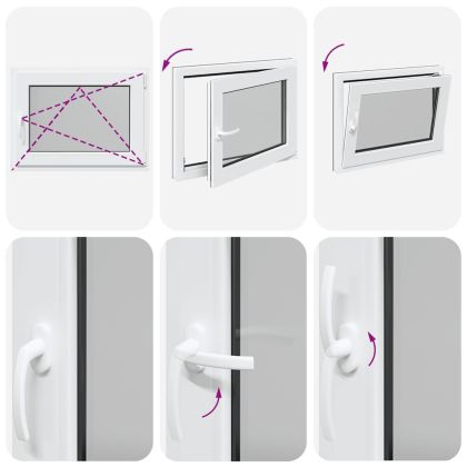 Прозорец за мазе "RISOR" 80x70 см, отваряемо-отварящ се, DIN десен, антрацит