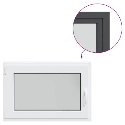 Прозорец за мазе "RISOR" 90x70 см Отварящо-отваряем DIN ляв антрацит