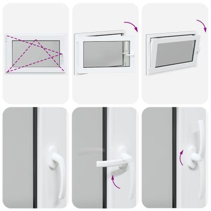 Прозорец за мазе "RISOR" 90x70 см Отварящо-отваряем DIN ляв антрацит