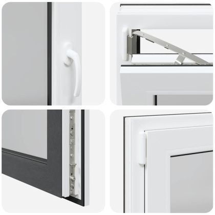 Прозорец за мазе "RISOR" 90x70 см Отварящо-отваряем DIN ляв антрацит