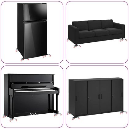 Мебелни колелца 4 бр. с повдигач 14,5x13,5x4 см стомана 400 кг