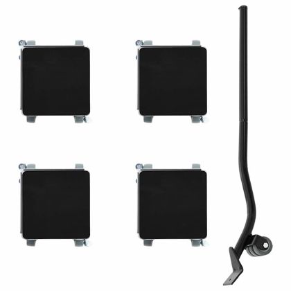 Мебелни колелца 4 бр. с повдигач 13,5x13,5x6 см, стомана 1300 кг