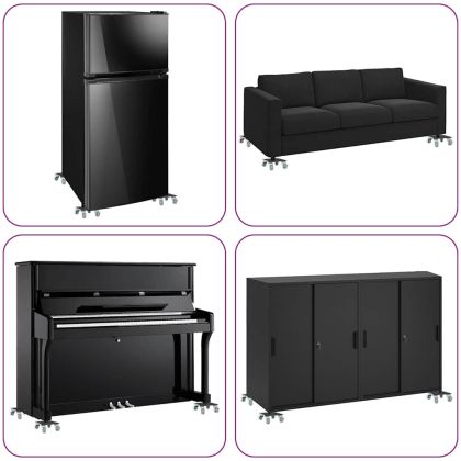 Мебелни колелца 4 бр. с повдигач 13,5x13,5x6 см, стомана 1300 кг