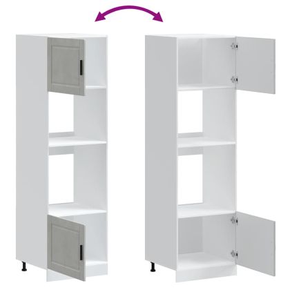 Шкафове за фурна 2 бр Porto, бетонно сив, инженерно дърво