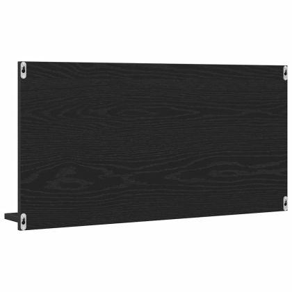 Шкаф за баня с огледало, черен дъб, 90x11x45 см, инженерно дърво