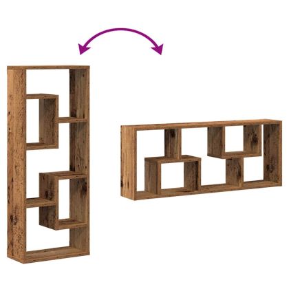 Стенен рафт, старо дърво, 36x16x90 см, инженерно дърво