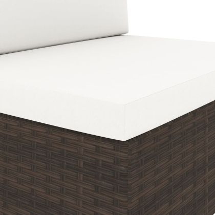 Градински комплект, 7 части, кафяв полиратан