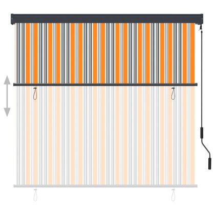 Външна ролетна щора, 160x250 см, жълто и синьо