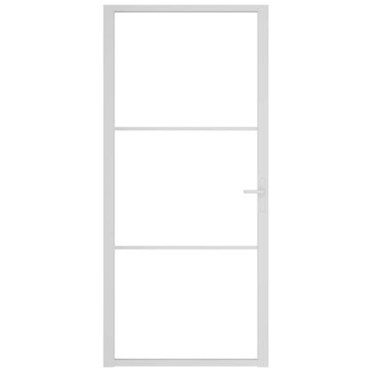 Интериорна врата 93x201,5 см бяла ESG стъкло и алуминий