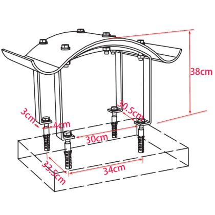 Шапка за комин, неръждаема стомана, 60 x 60 x 38 см