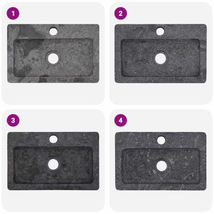 Стенна мивка сива 38x24x6,5 см мрамор