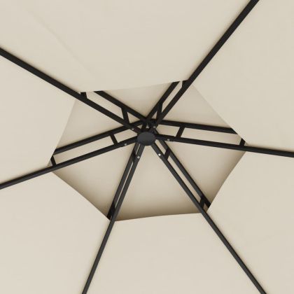 Беседка със странични стени, 3,1x2,7 м, кремава