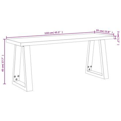 Трапезен комплект от 3 части с жив ръб акациево дърво масив