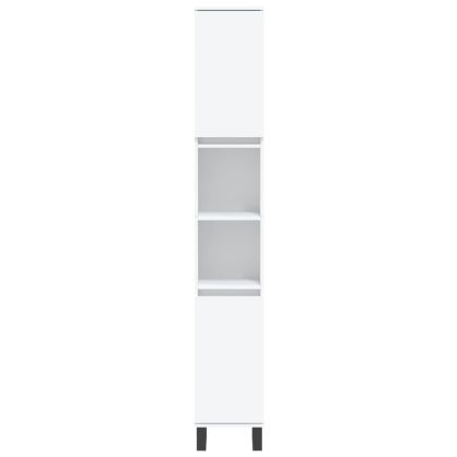 Комплект мебели за баня от 3 части, бял, инженерно дърво