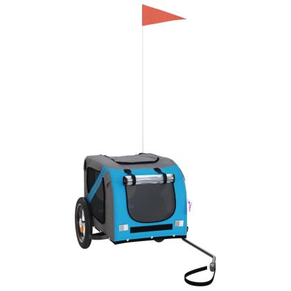 Ремарке за колело за любимци син и сив Оксфорд плат и желязо