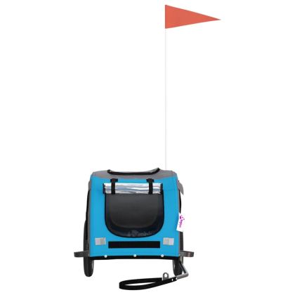 Ремарке за колело за любимци син и сив Оксфорд плат и желязо