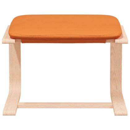 Релаксиращ стол с табуретка, тъмножълто, текстил