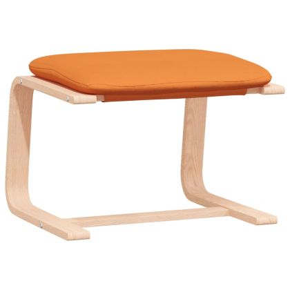 Релаксиращ стол с табуретка, тъмножълто, текстил