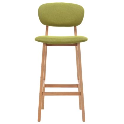 Бар табуретки, 2 бр, зелени, текстил