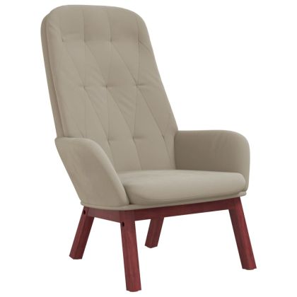 Релакс стол, светлосив, кадифе