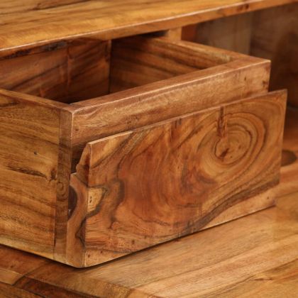 Писалище с чекмеджета, дървен масив, 88x50x90 см