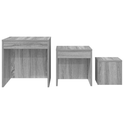 Стифиращи маси, 3 бр, сив сонома, инженерно дърво
