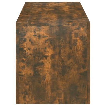 ТВ шкаф с LED осветление, опушен дъб, 120x35x40 см