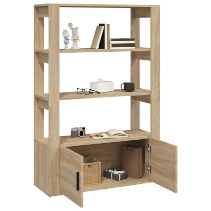 Сайдборд, дъб сонома, 80x30x119,5 см, инженерно дърво