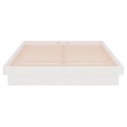 Рамка за легло, бяла, масивно дърво, 120х200 см