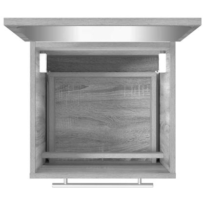 Шкаф за баня с огледало, сив сонома, 41x38,5x48 см